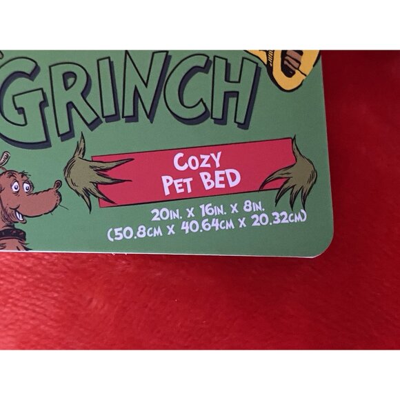 Dr. Seuss The Grinch Dog Cat Pet Cozy Cuddler Bed Christmas 20” X 16” X 8” NEW - Picture 9 of 15
